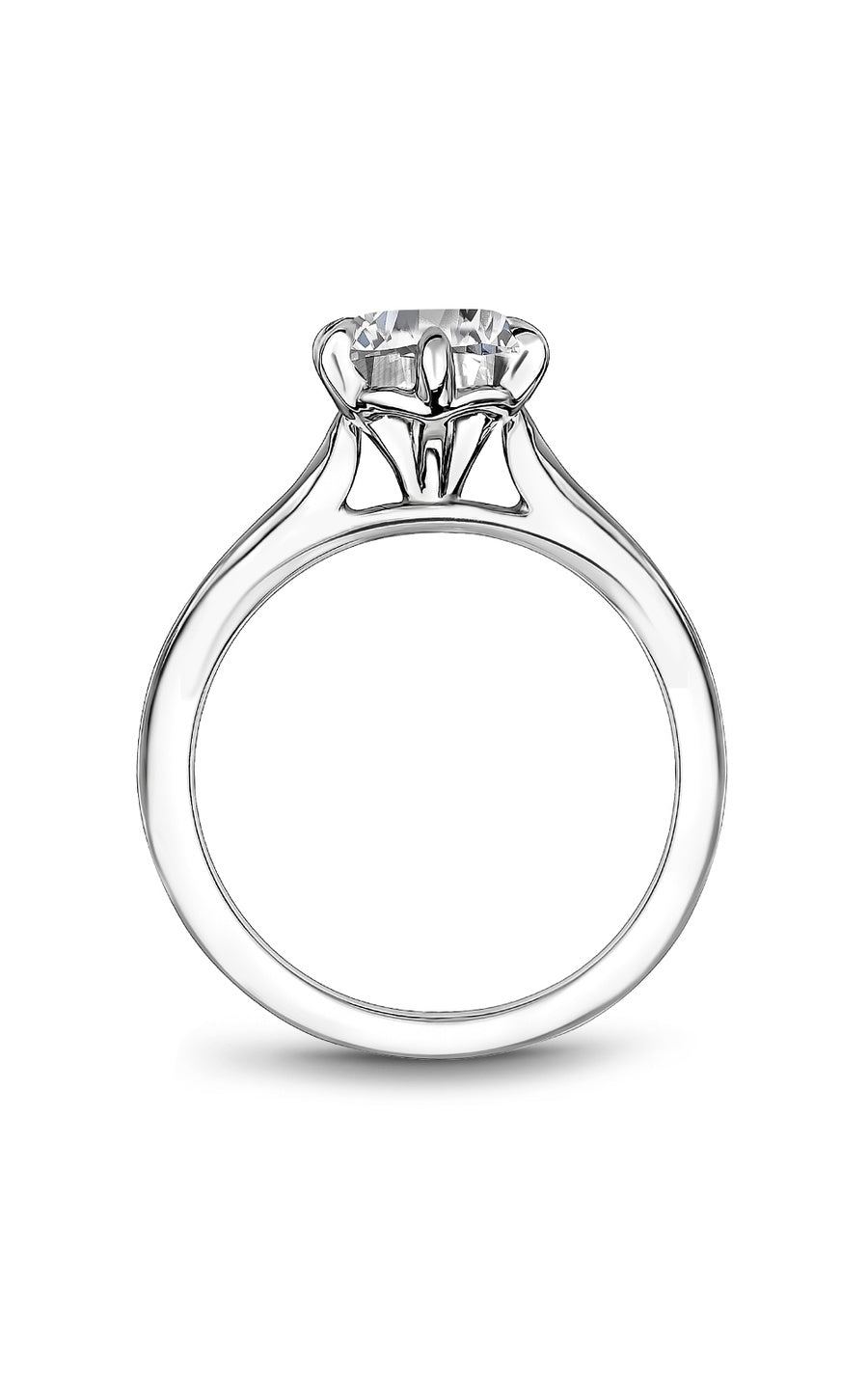 14K White Gold Solitaire Round Engagement Ring