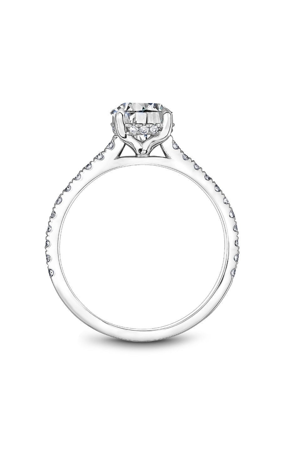 Platinum Sidestone Round Engagement Ring