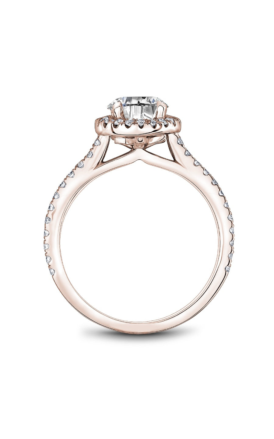 18K Rose Gold Halo Round Engagement Ring