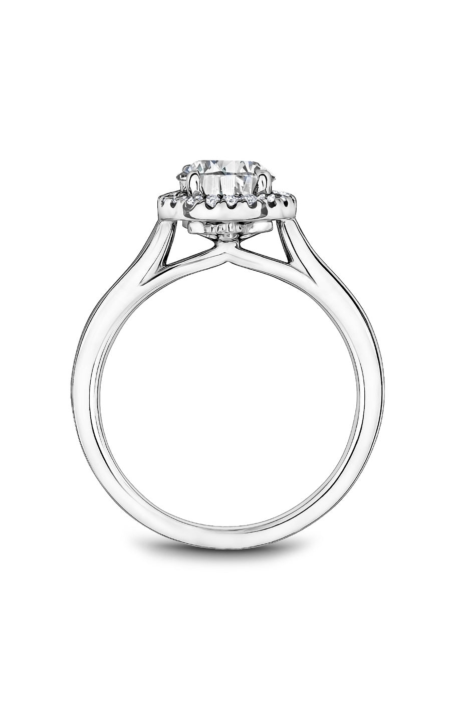18K White Gold Halo Round Engagement Ring