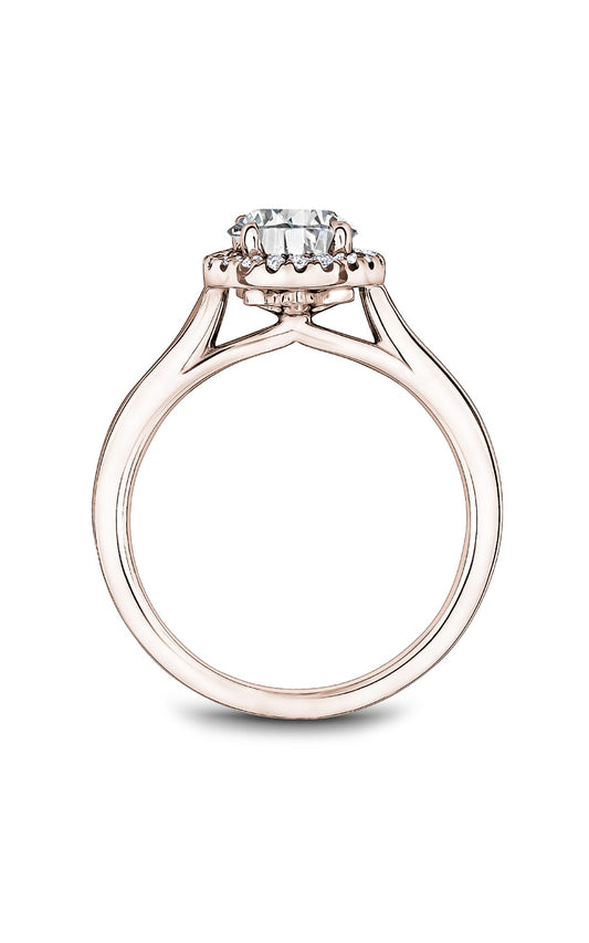 14K Rose Gold Halo Round Engagement Ring