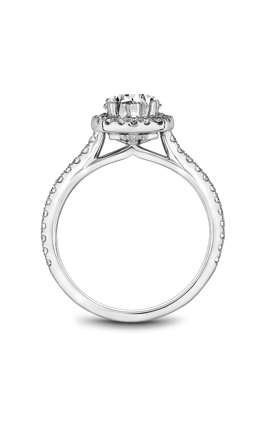 18K White Gold Halo Round Engagement Ring