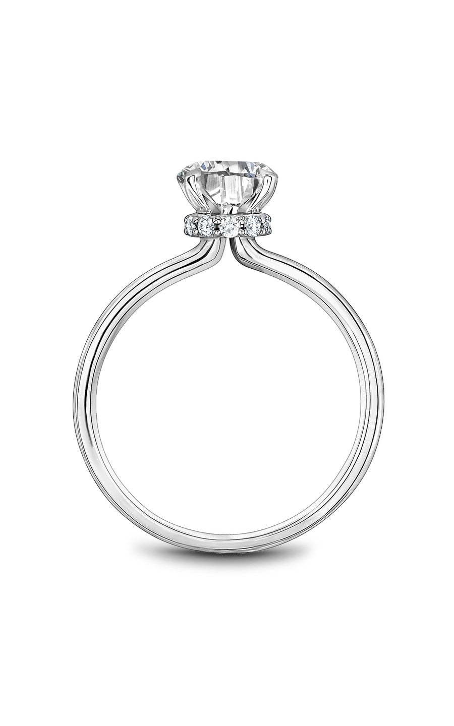 18K White Gold Solitaire Round Engagement Ring