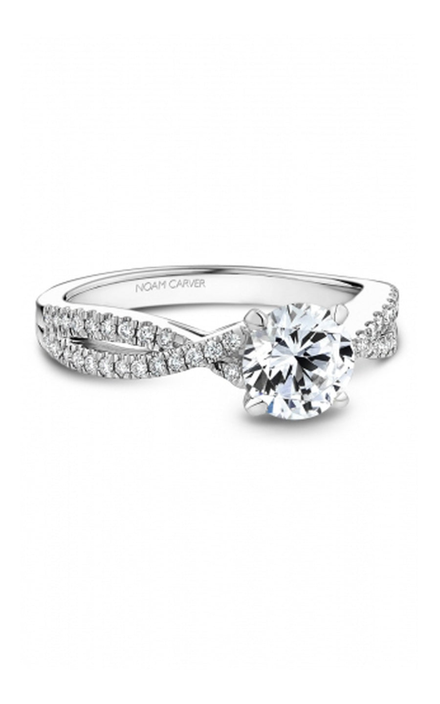 Platinum Sidestone Round Engagement Ring