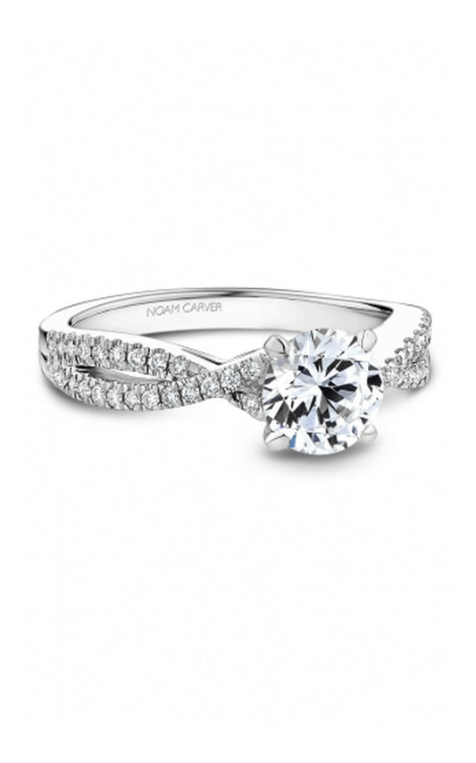 Platinum Sidestone Round Engagement Ring