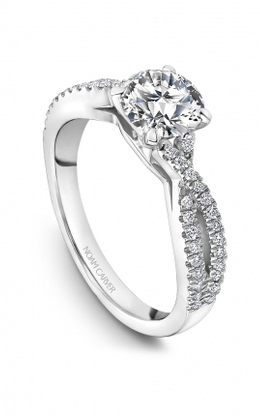Platinum Sidestone Round Engagement Ring