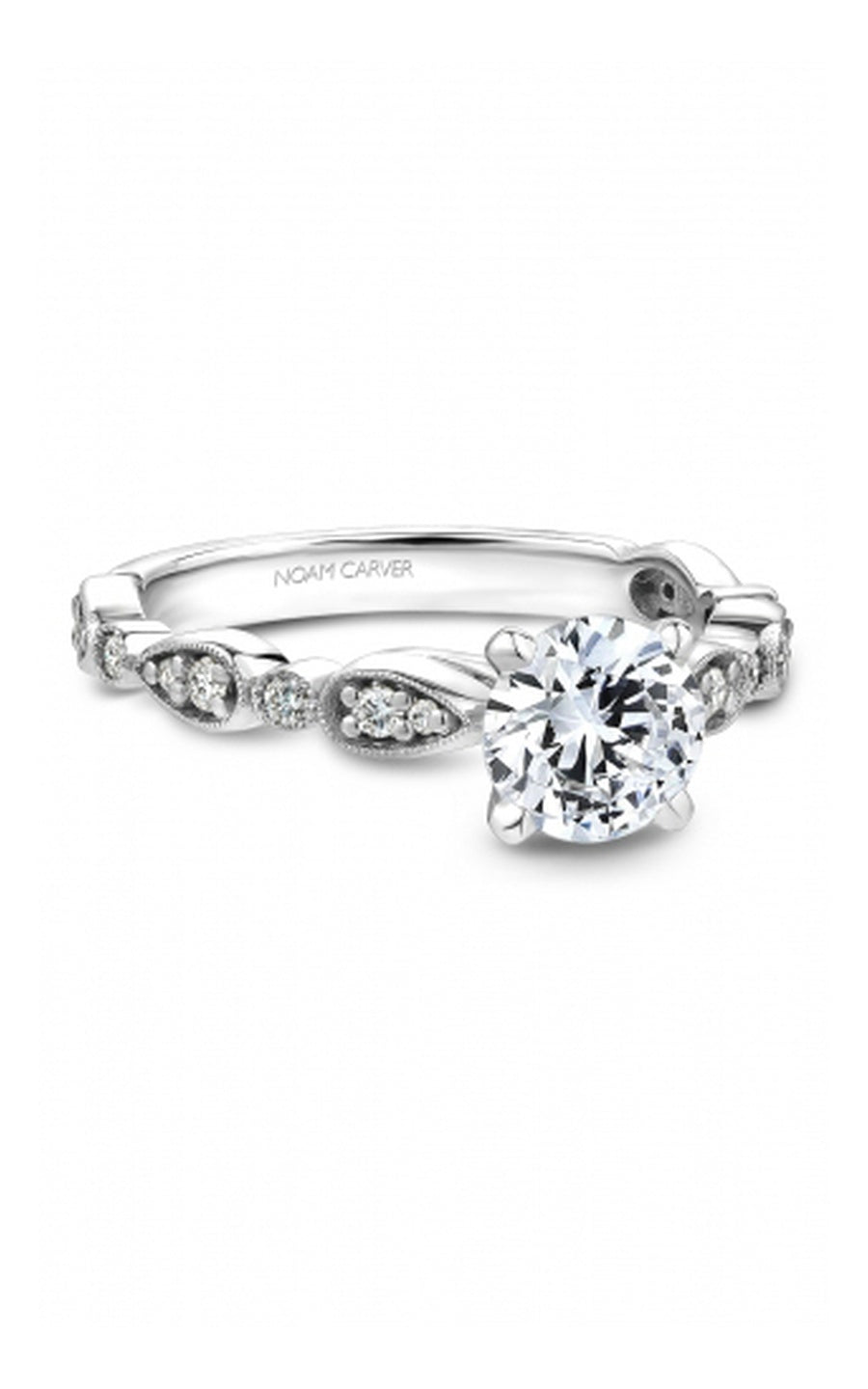 Platinum Sidestone Round Engagement Ring