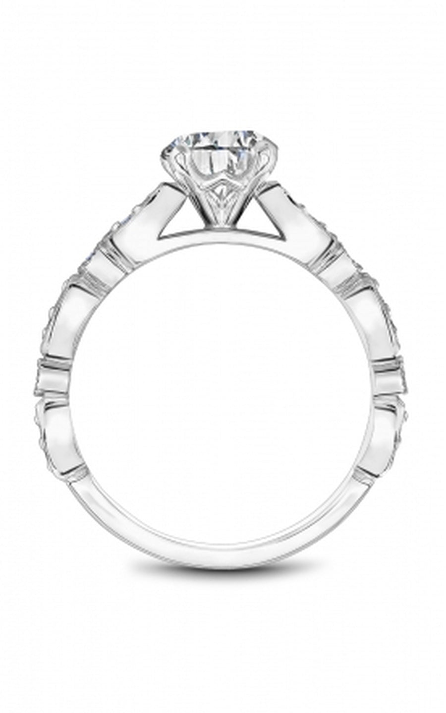 Platinum Sidestone Round Engagement Ring