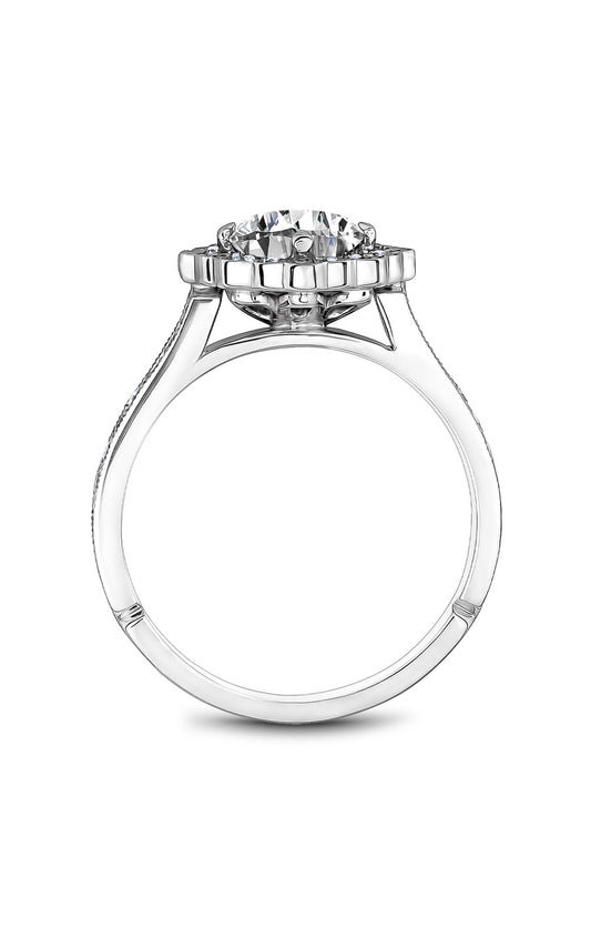 18K White Gold Halo Round Engagement Ring