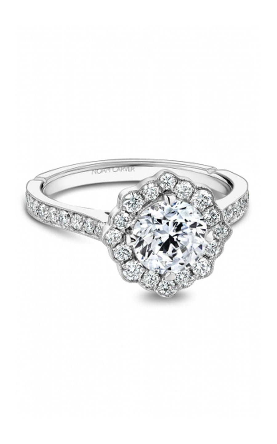 Platinum Halo Round Engagement Ring