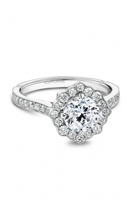 Platinum Halo Round Engagement Ring