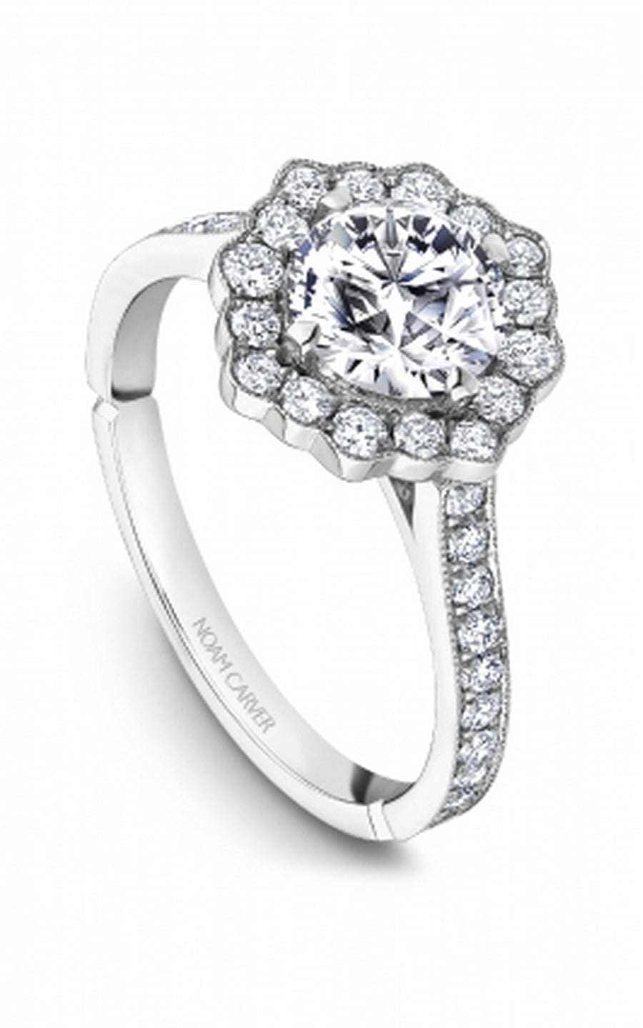 Platinum Halo Round Engagement Ring