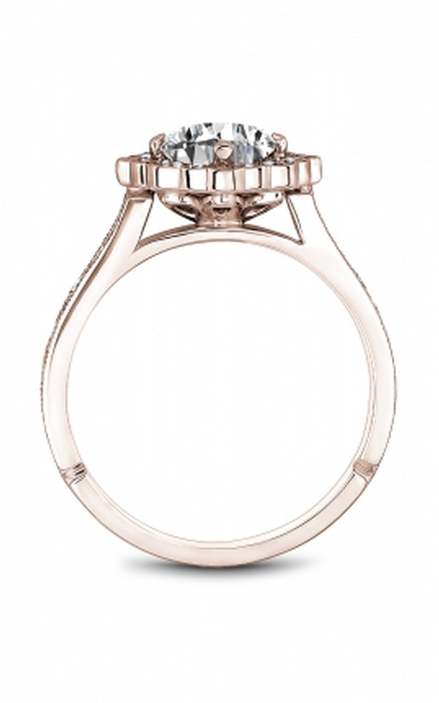 18K Rose Gold Halo Round Engagement Ring