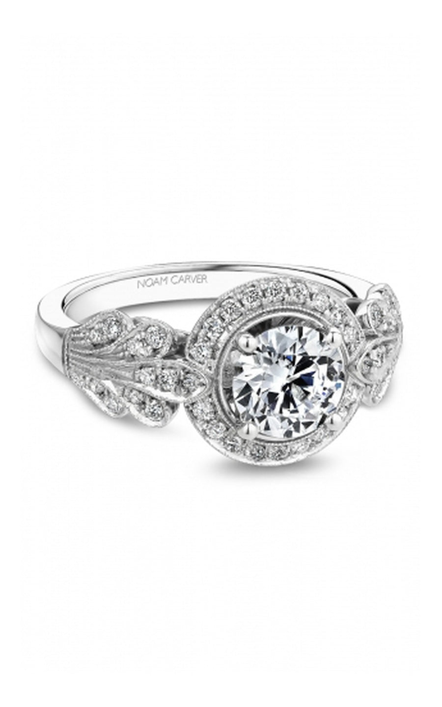 Platinum Halo Round Engagement Ring