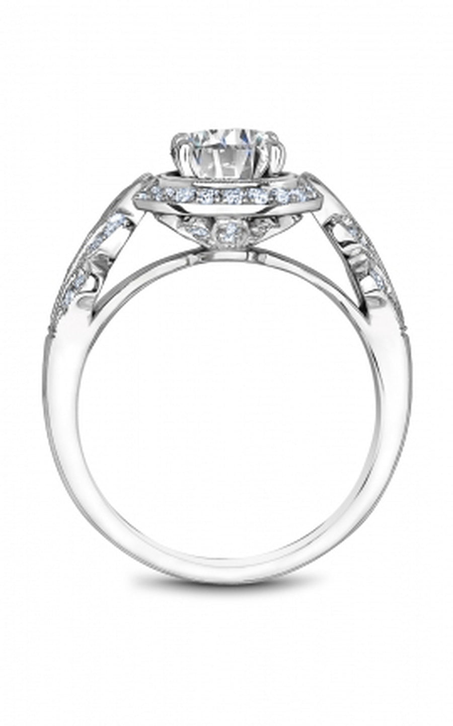 Platinum Halo Round Engagement Ring