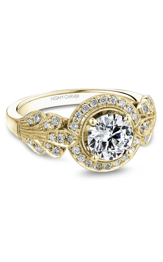 14K Yellow Gold Round Engagement Ring