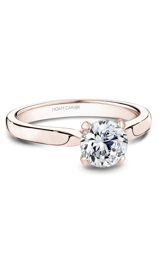 14K Rose Gold Solitaire Round Engagement Ring