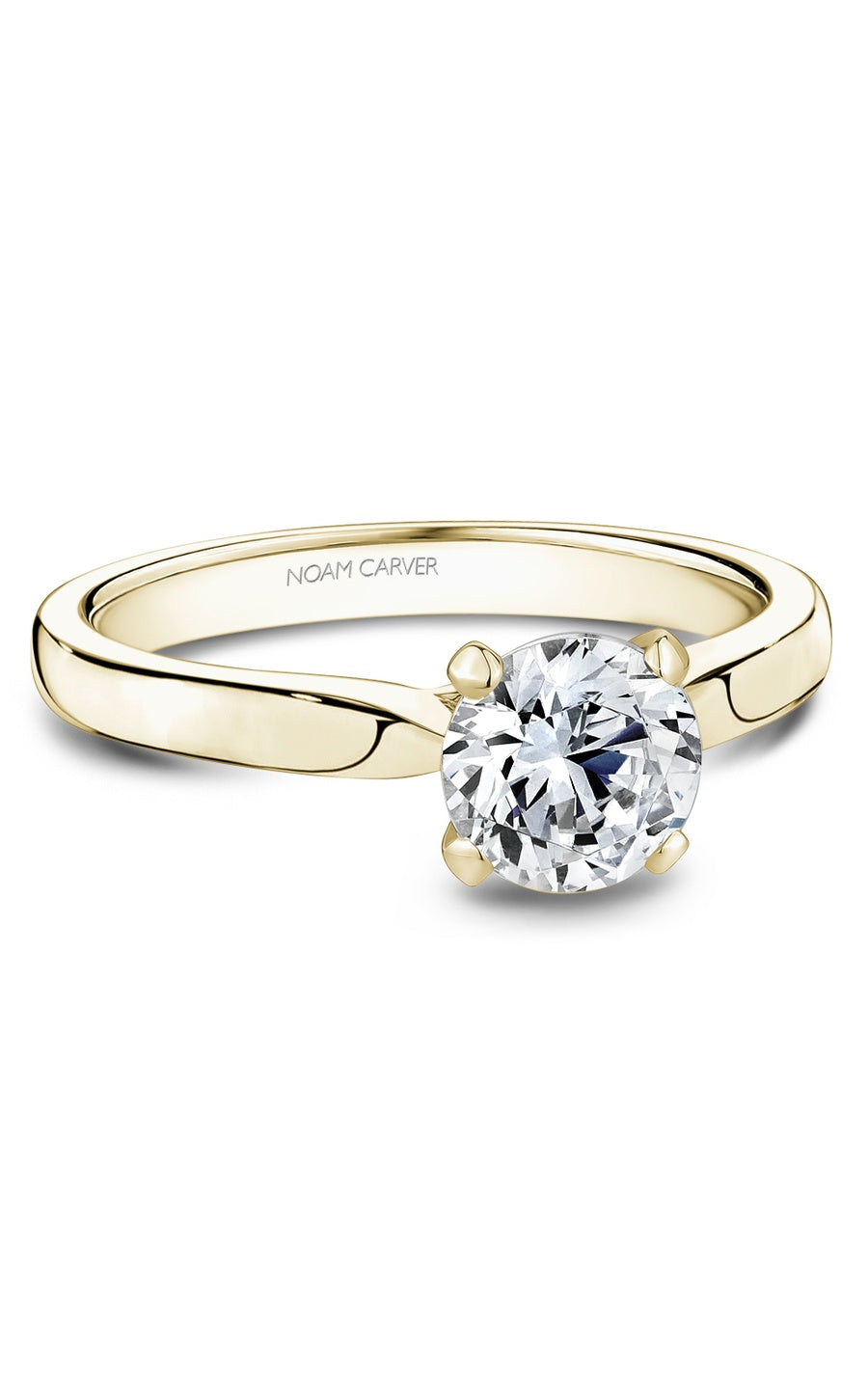 14K Yellow Gold Solitaire Round Engagement Ring