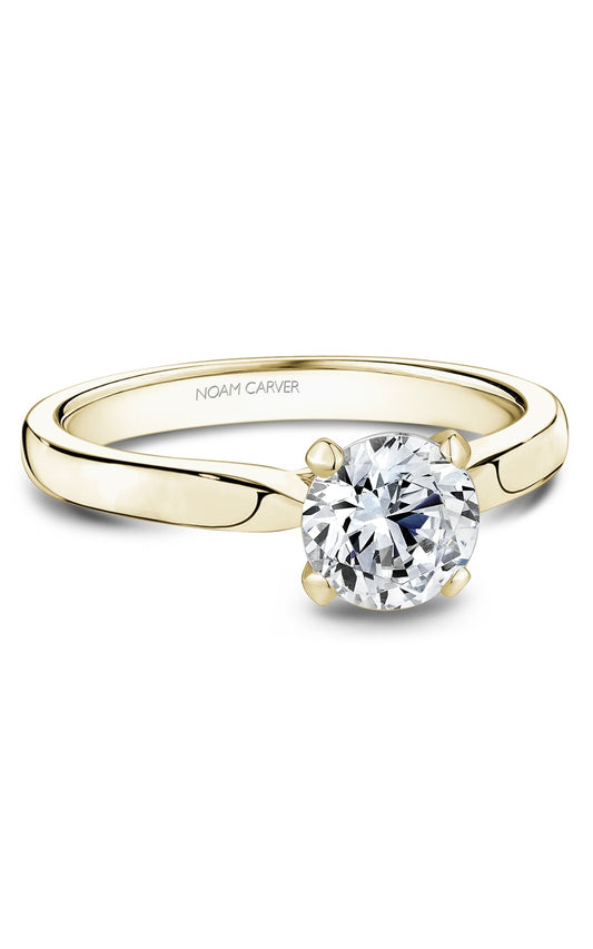 14K Yellow Gold Solitaire Round Engagement Ring