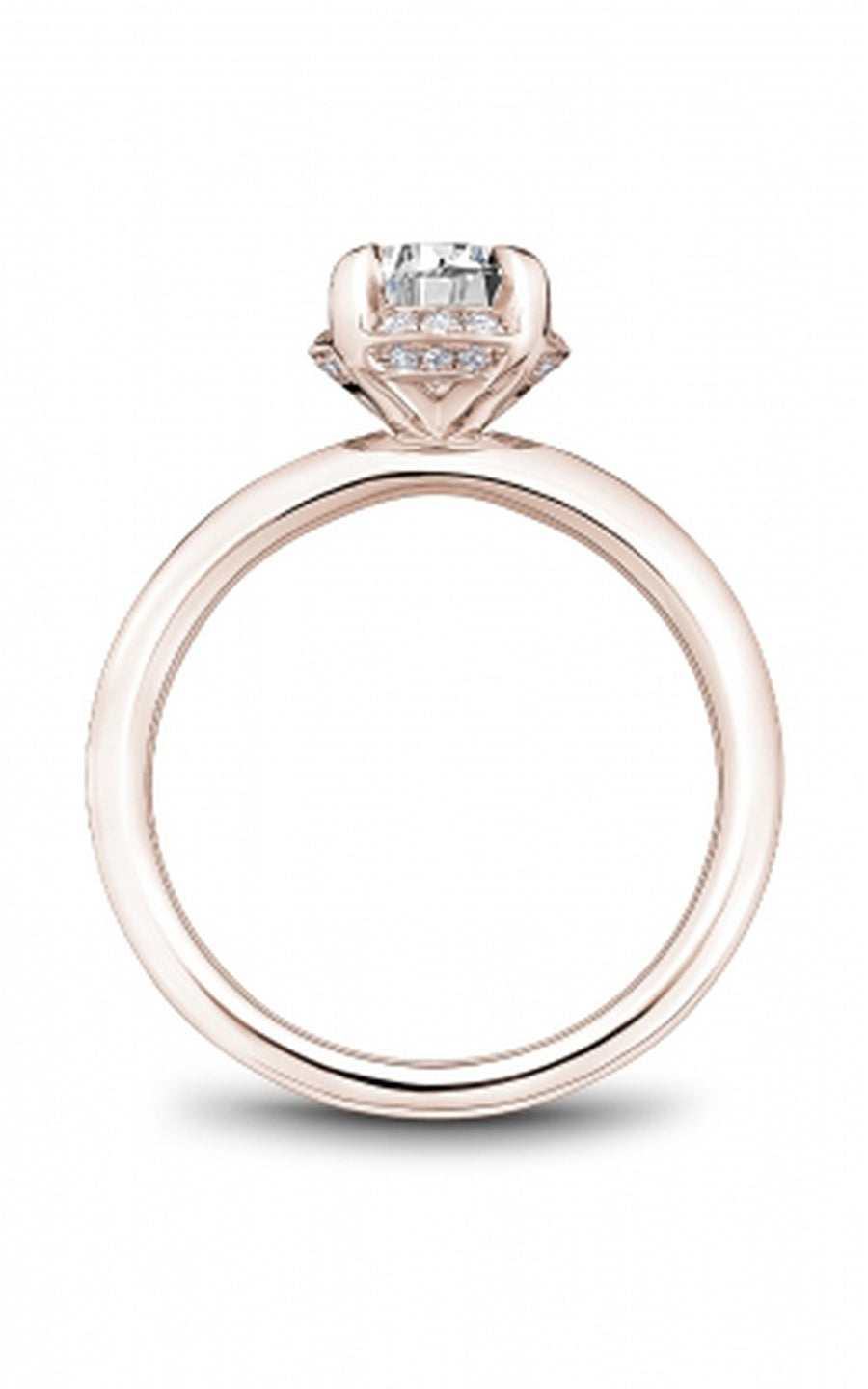 18K Rose Gold Halo Round Engagement Ring