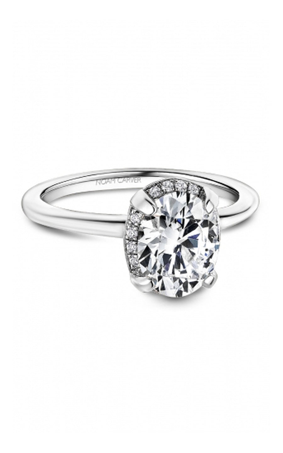 Platinum Halo Oval Engagement Ring