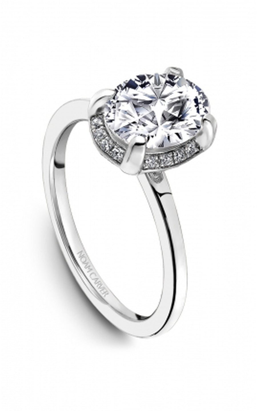 Platinum Halo Oval Engagement Ring