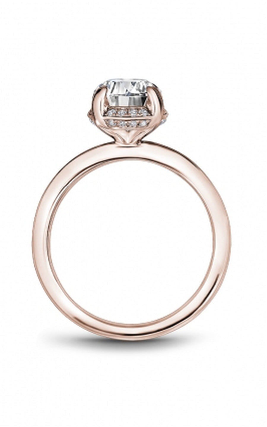 18K Rose Gold Halo Oval Engagement Ring
