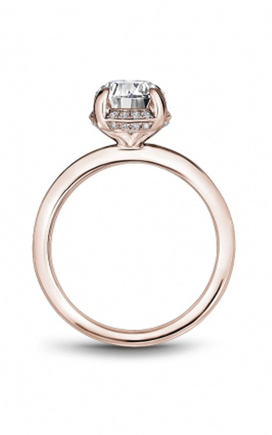 18K Rose Gold Halo Oval Engagement Ring