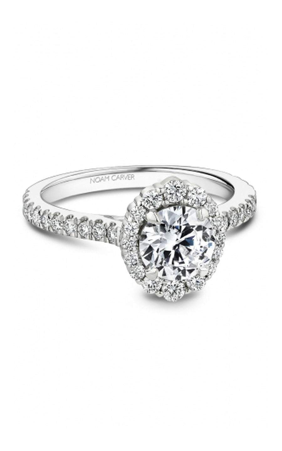 Platinum Halo Round Engagement Ring