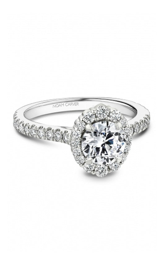 Platinum Halo Round Engagement Ring