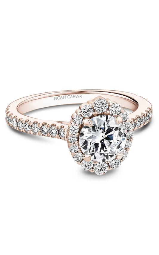 14K Rose Gold Round Engagement Ring