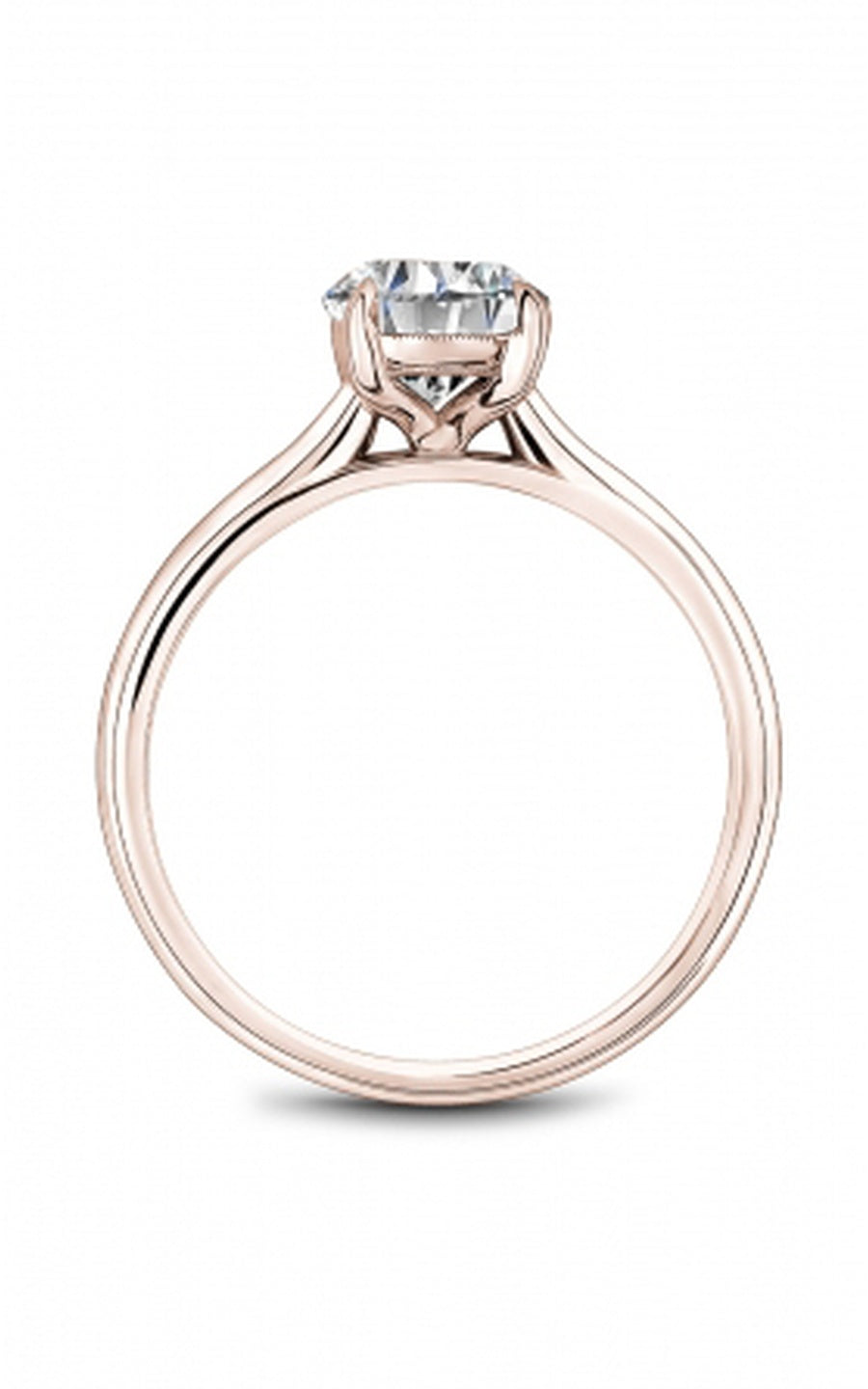 18K Rose Gold Solitaire Round Engagement Ring