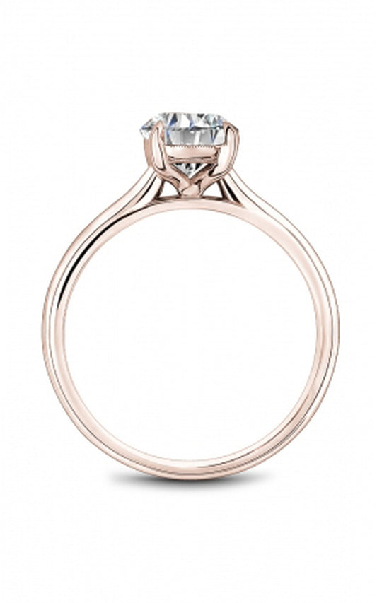 18K Rose Gold Solitaire Round Engagement Ring