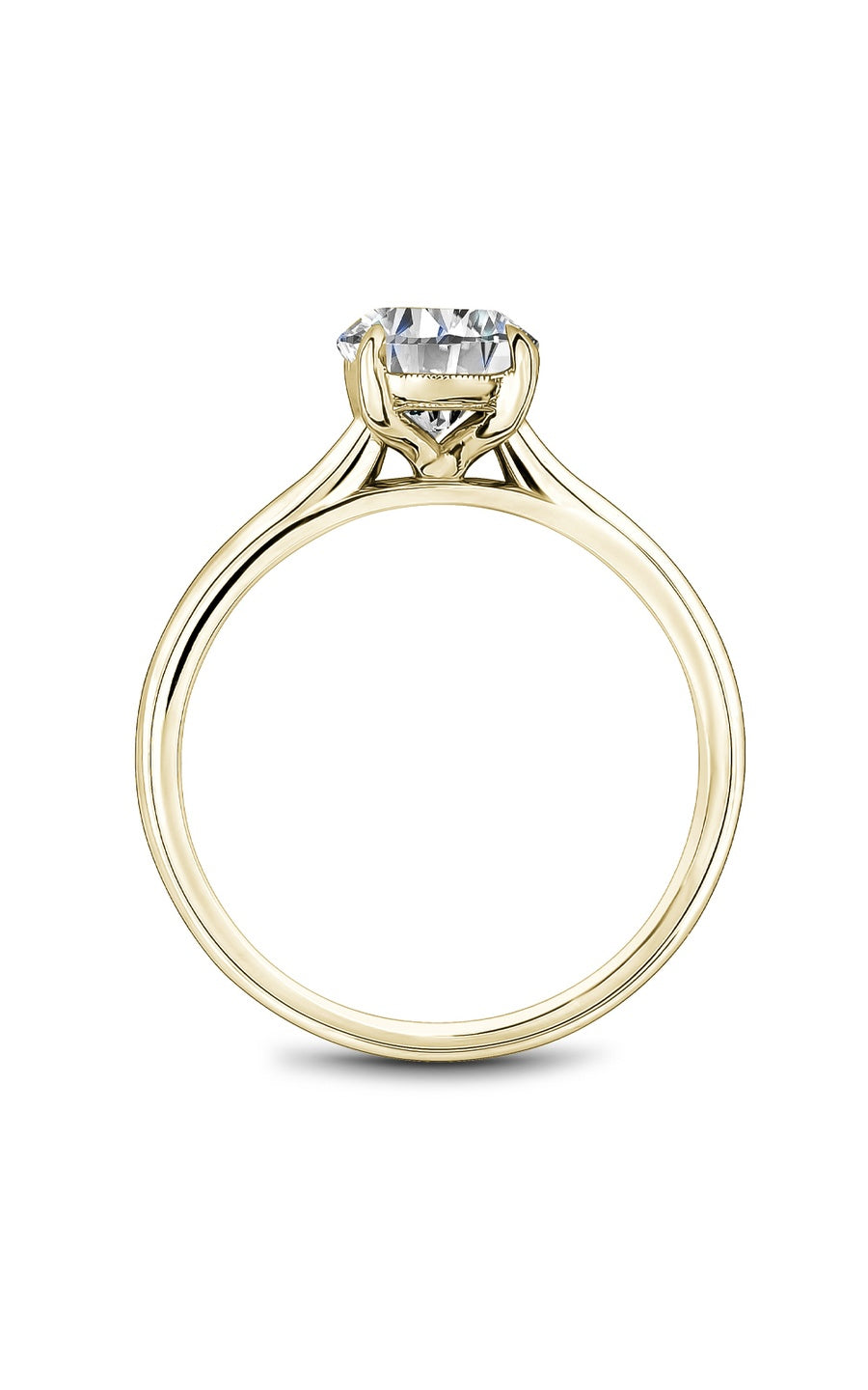 14K Yellow Gold Solitaire Round Engagement Ring