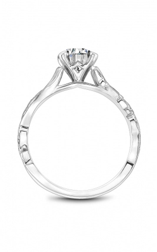 18K White Gold Sidestone Round Engagement Ring