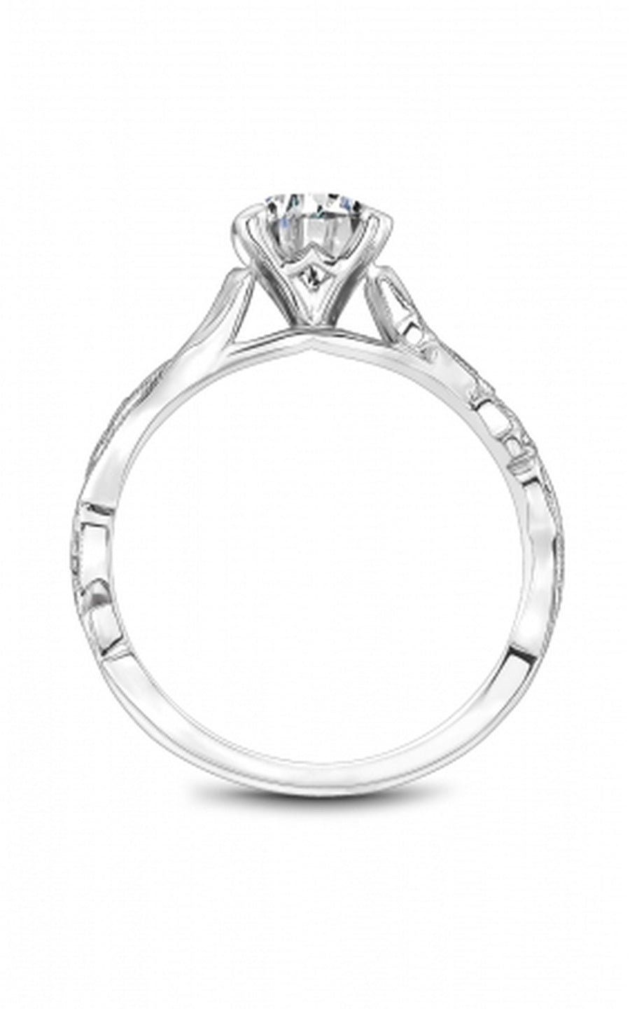 Platinum Sidestone Round Engagement Ring