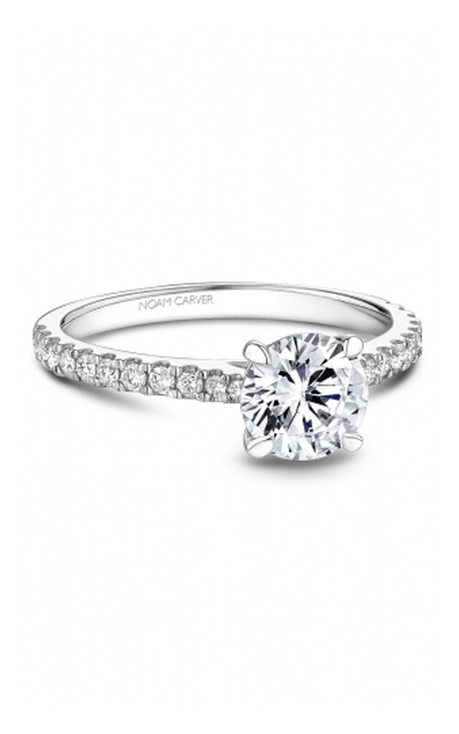 Platinum Sidestone Round Engagement Ring