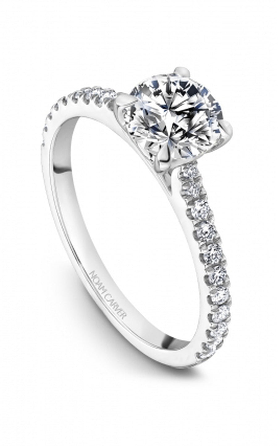 Platinum Sidestone Round Engagement Ring