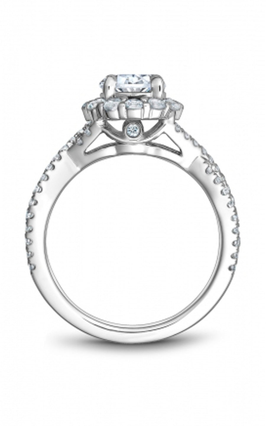 18K White Gold Halo Round Engagement Ring