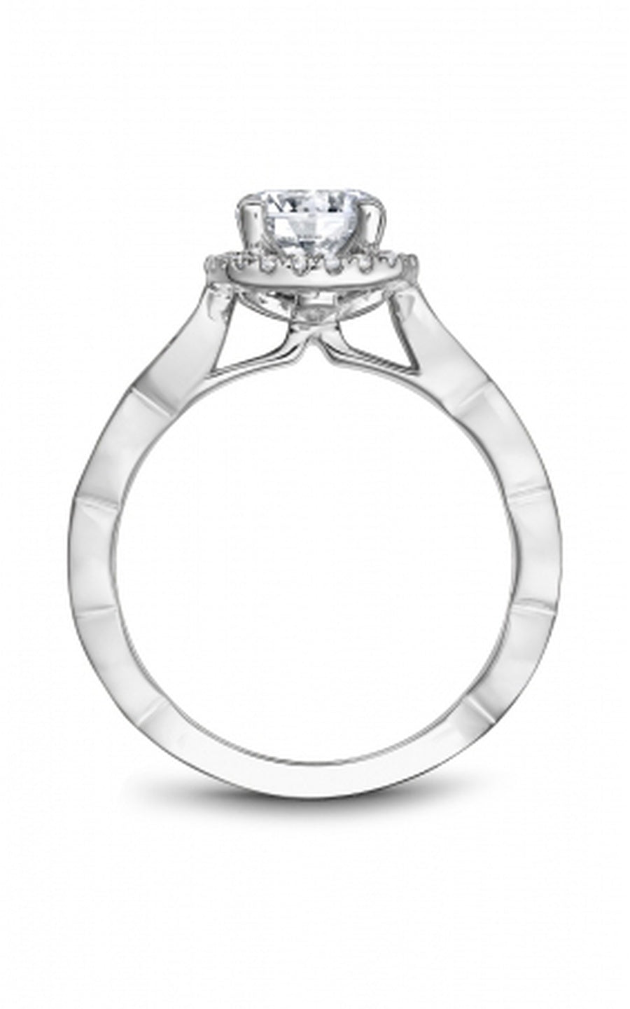 18K White Gold Halo Round Engagement Ring