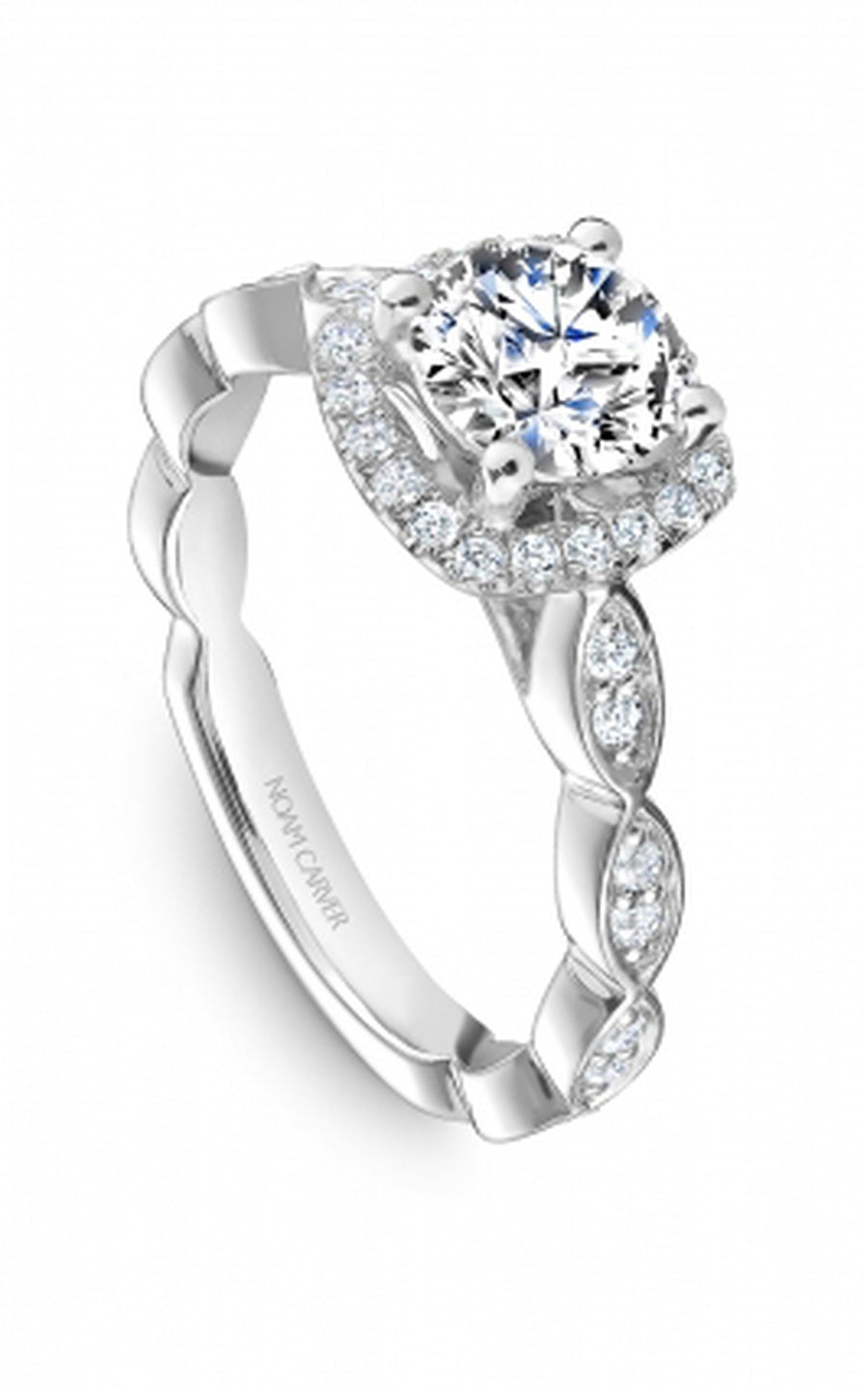Platinum Halo Round Engagement Ring