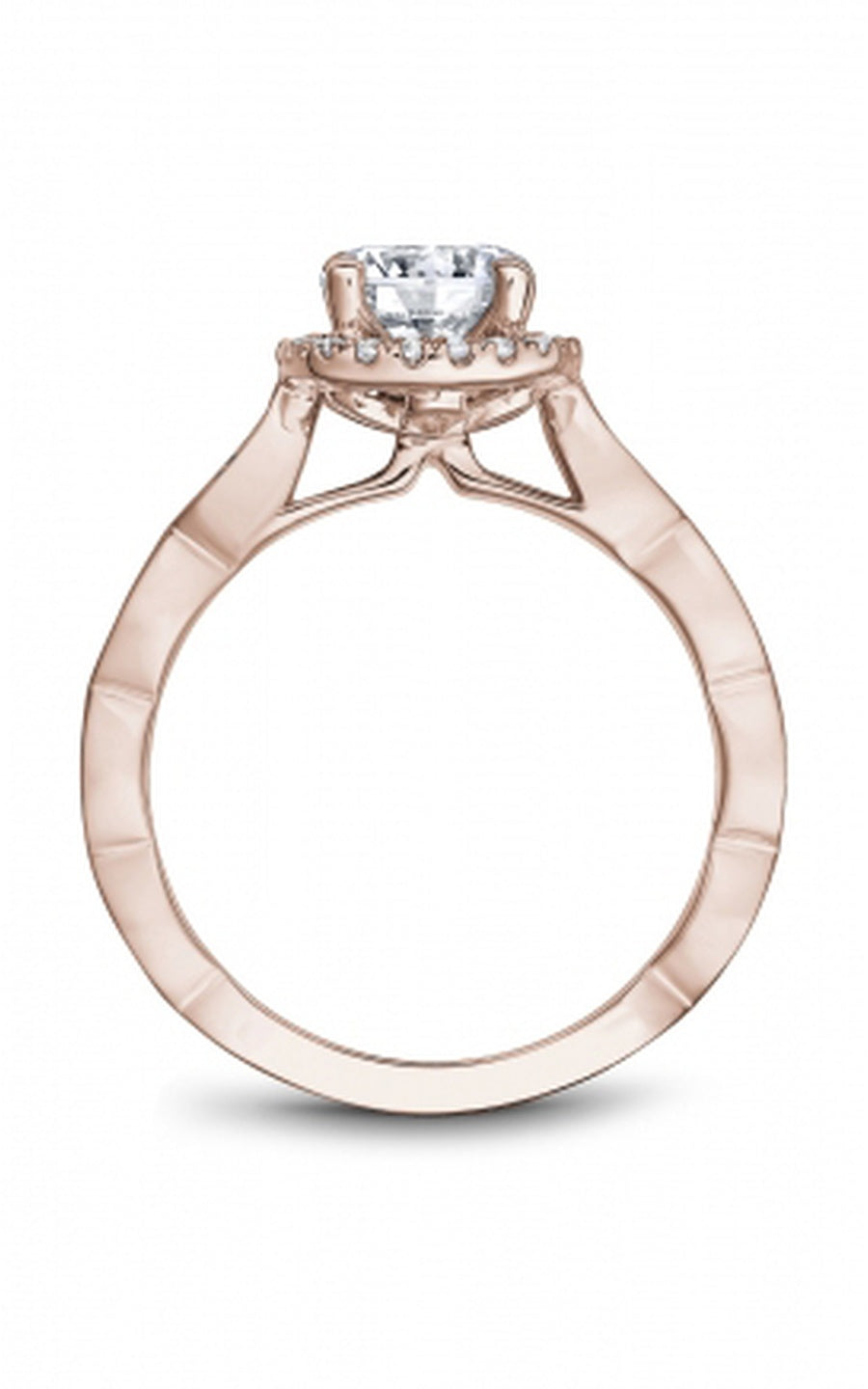18K Rose Gold Halo Round Engagement Ring
