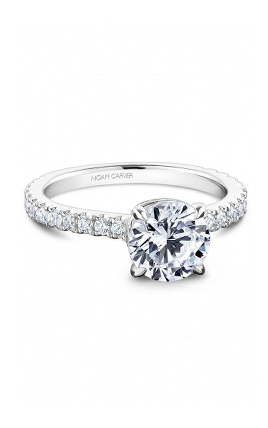 Platinum Sidestone Round Engagement Ring