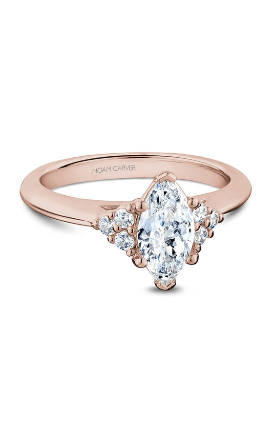 14K Rose Gold Round Engagement Ring
