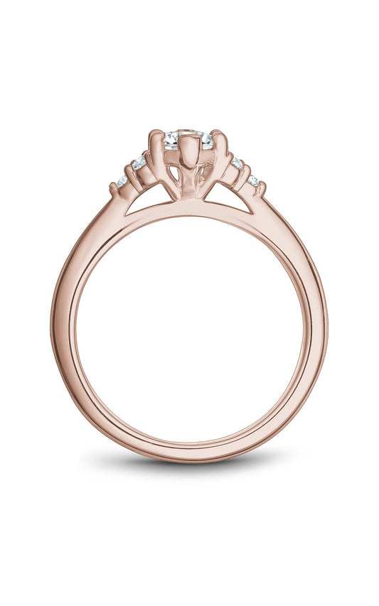 14K Rose Gold Sidestone Marquise Engagement Ring
