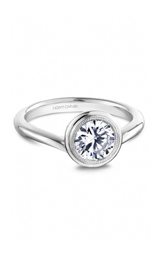 18K White Gold Solitaire Round Engagement Ring
