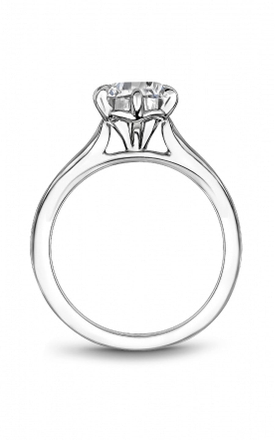 18K White Gold Solitaire Round Engagement Ring