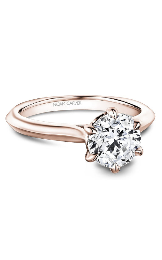 14K Rose Gold Solitaire Round Engagement Ring