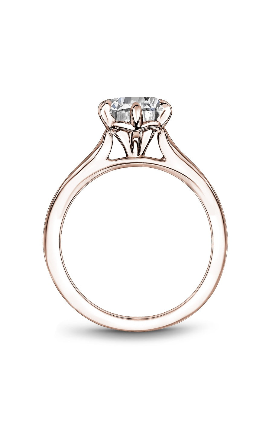 14K Rose Gold Solitaire Round Engagement Ring