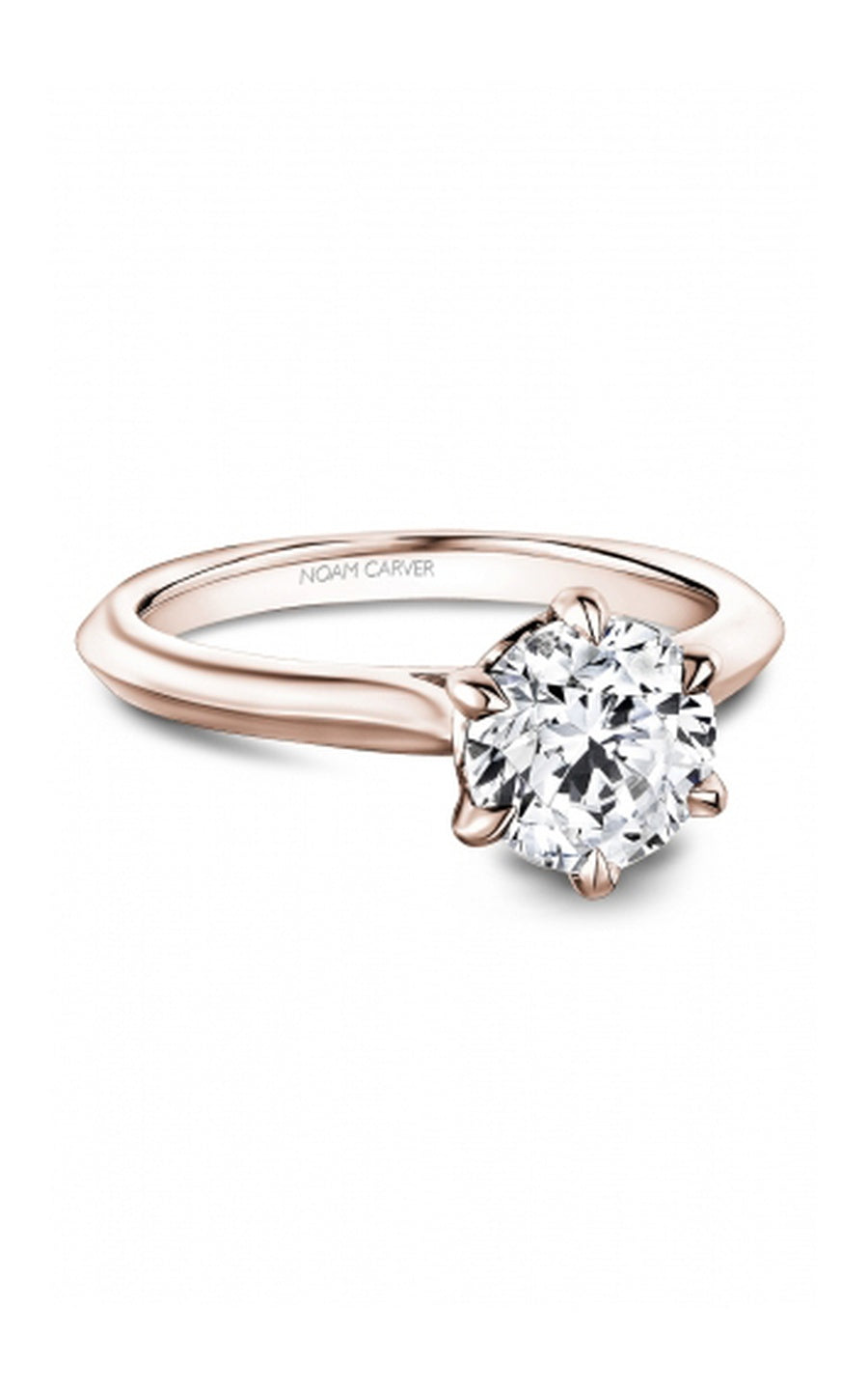 18K Rose Gold Solitaire Round Engagement Ring